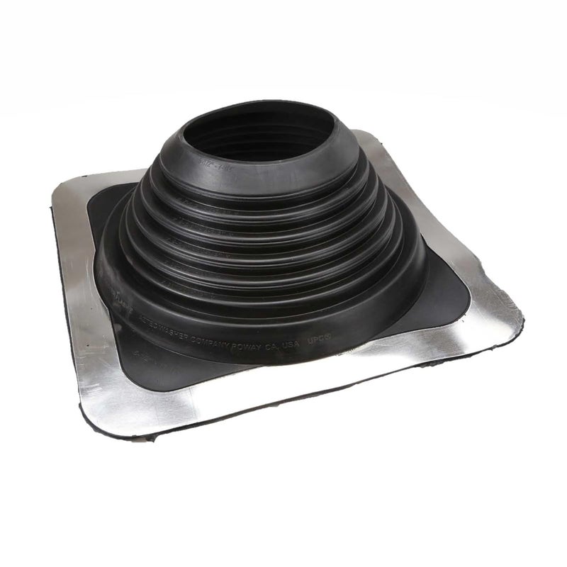 Fasteners Plus Store #7 Square EPDM Metal Roof Pipe Flashing Boot - Fits 5-1/2" - 11-1/2" Pipe OD - Gray (Made in USA) - Image 1